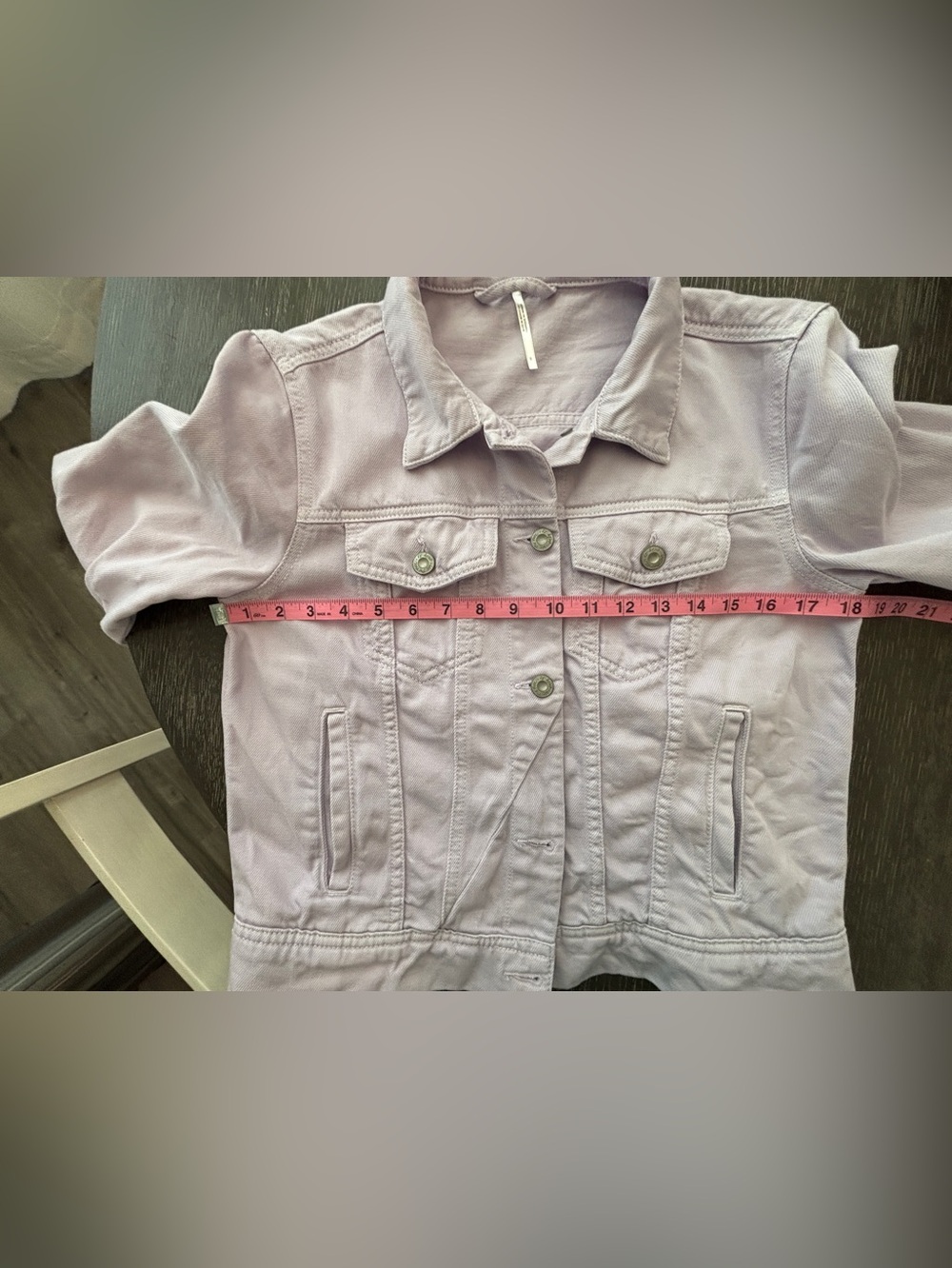 Free People Rumors Lavender Button-Up Denim Jacket Small SKU 26 - Picture 8 of 13